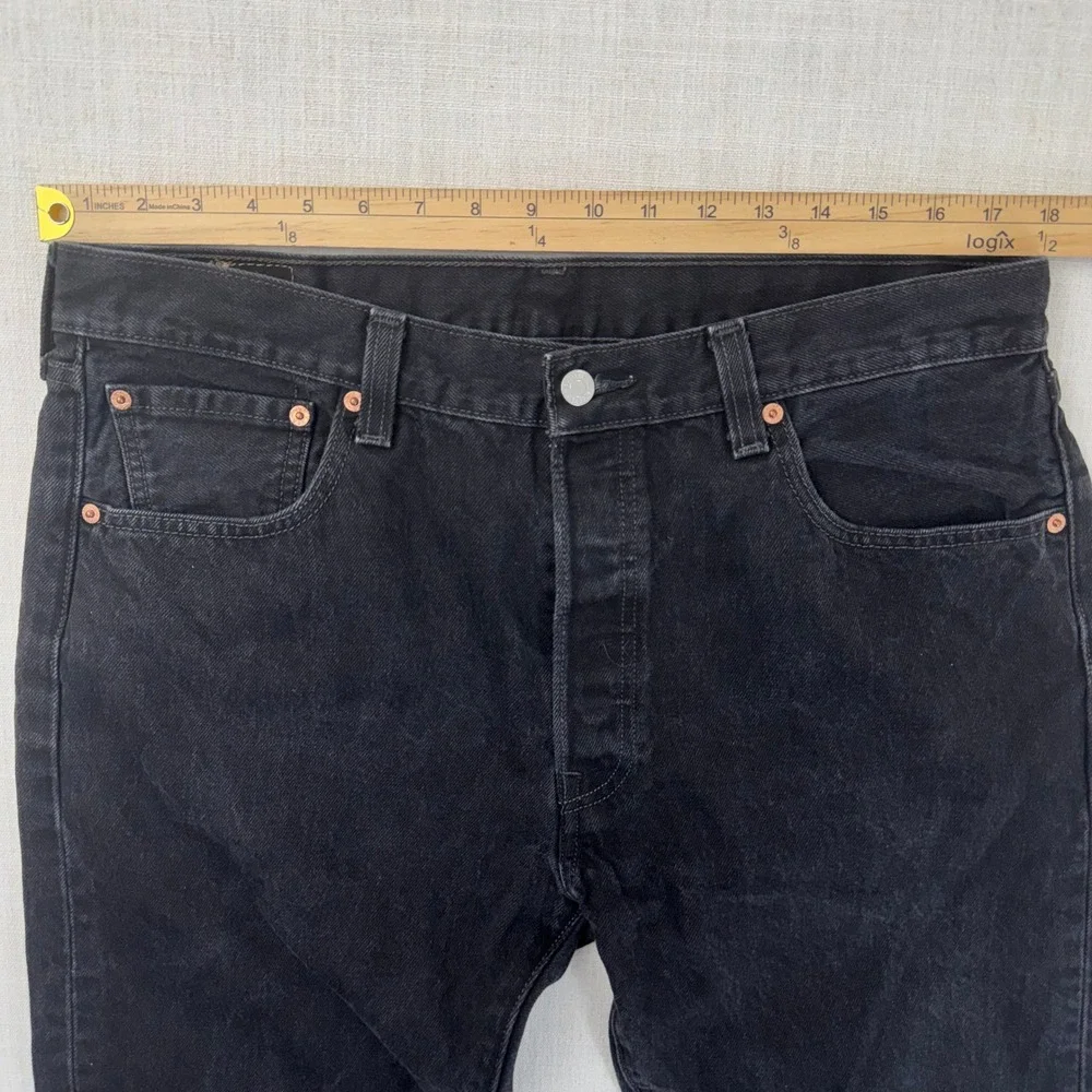 Levi's 501‎ Original Fit Black Jeans Men's 36x32 Button Fly 100% Cotton
